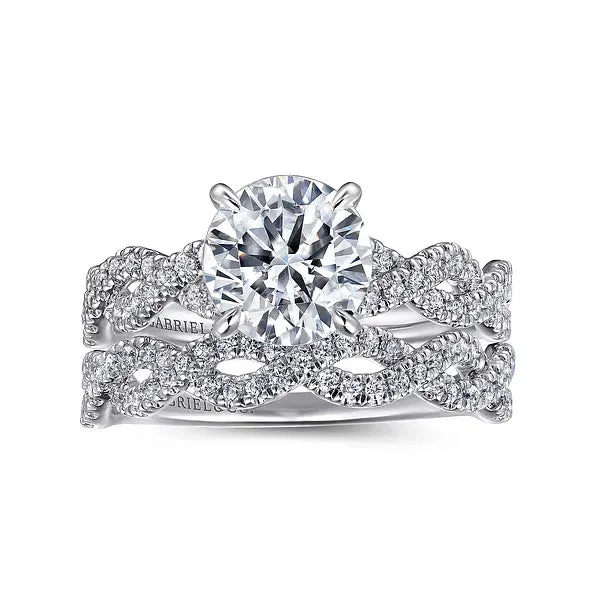 Modern Twisted Pavé-Set Diamond Wedding Band