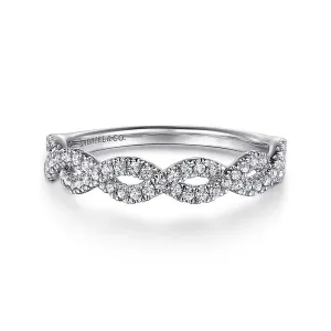 Modern Twisted Pavé-Set Diamond Wedding Band
