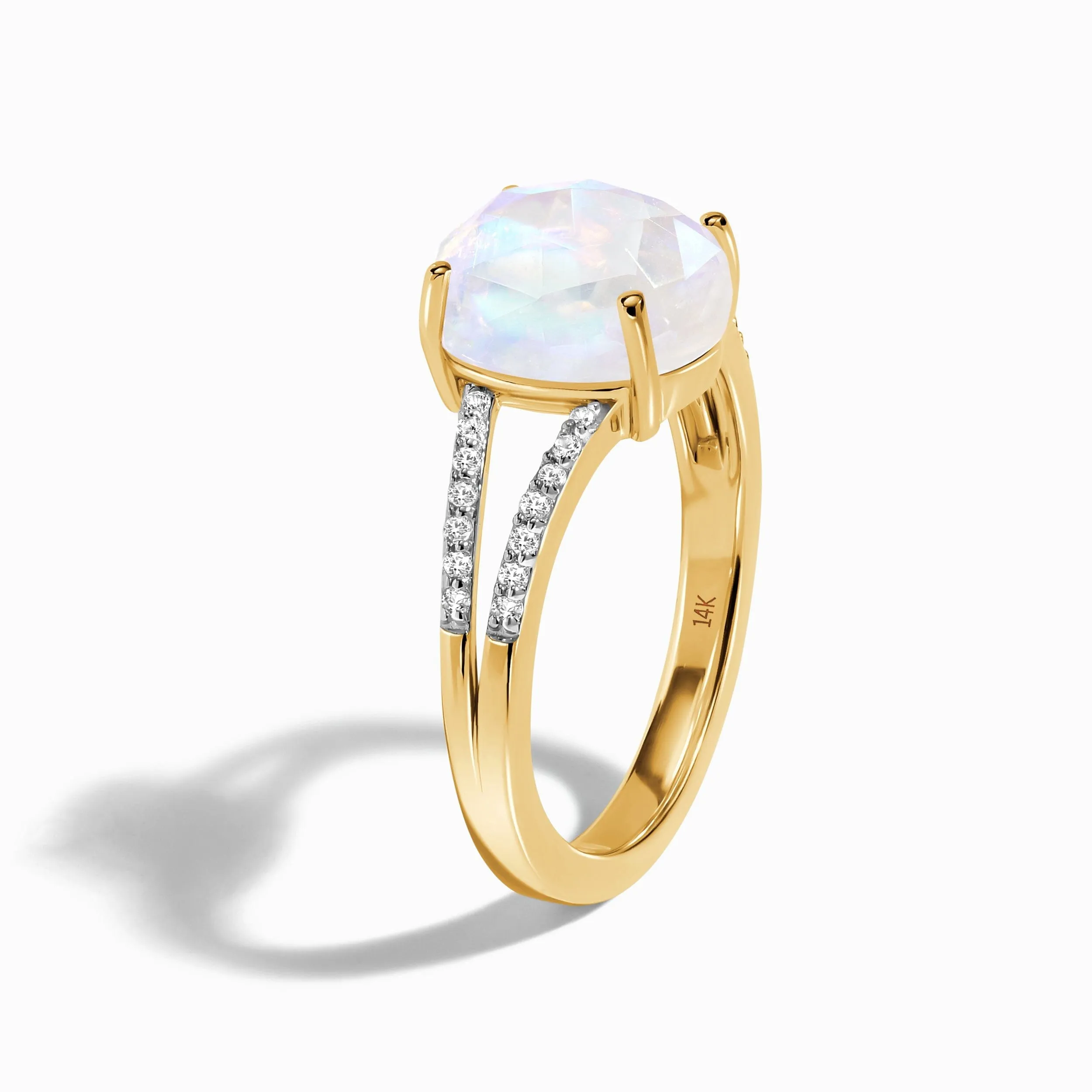 Moonstone Lab Diamond Ring - Princess