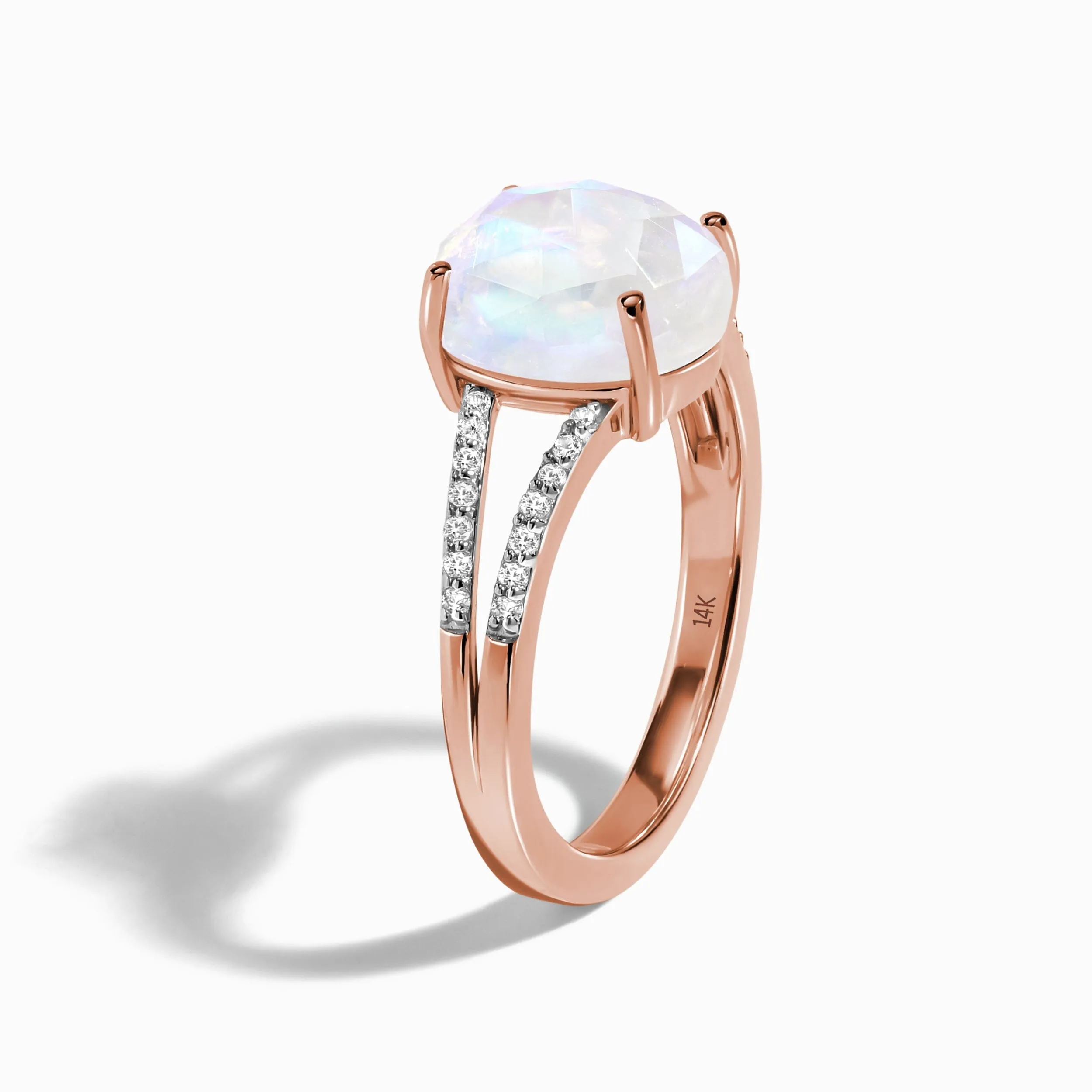 Moonstone Lab Diamond Ring - Princess