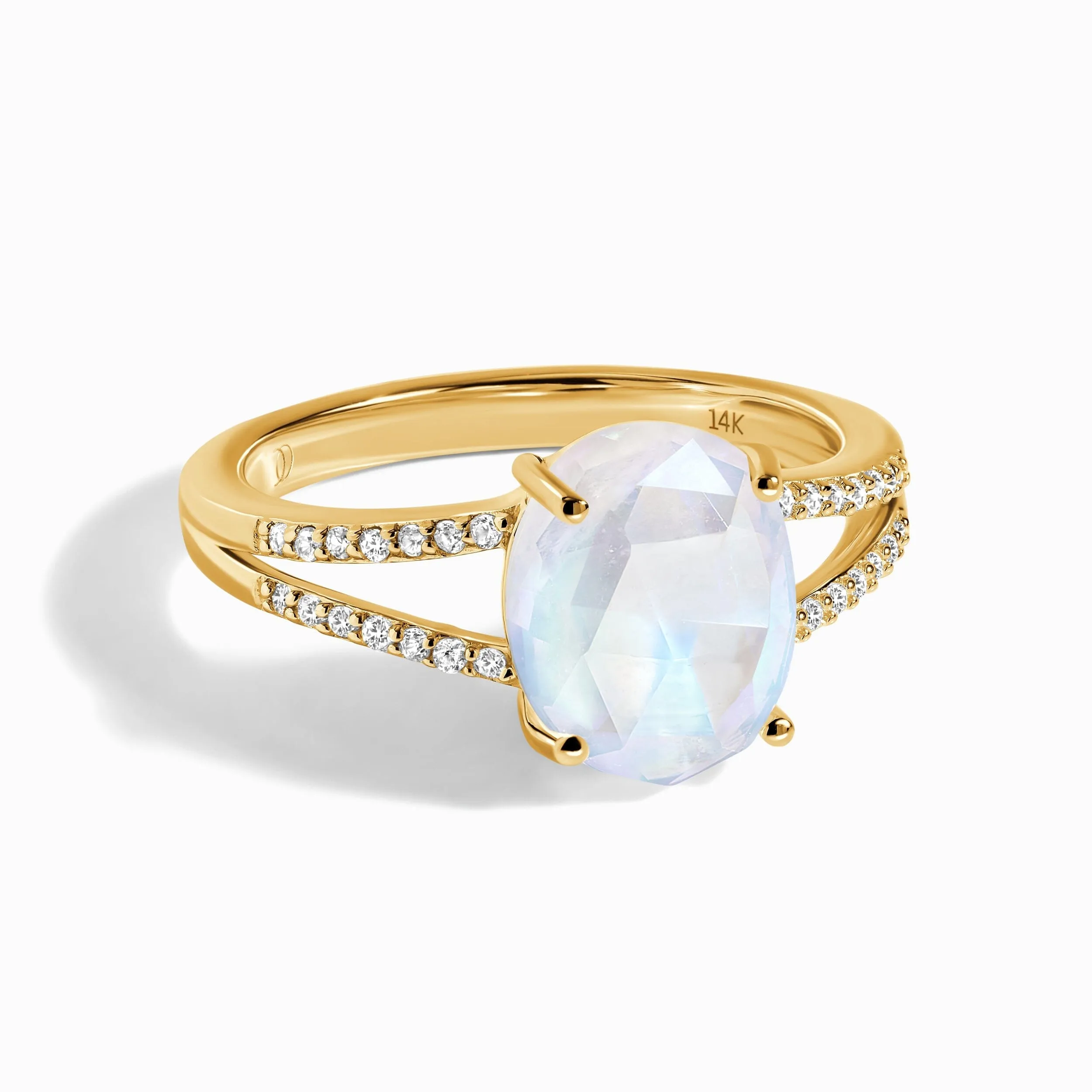 Moonstone Lab Diamond Ring - Princess