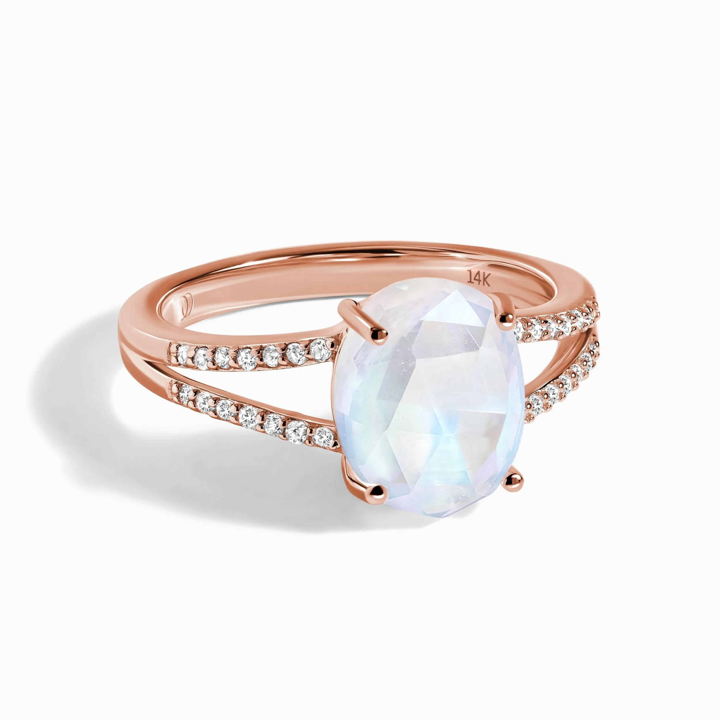 Moonstone Lab Diamond Ring - Princess