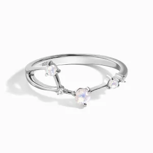 Moonstone Ring - Aries Zodiac Constellation