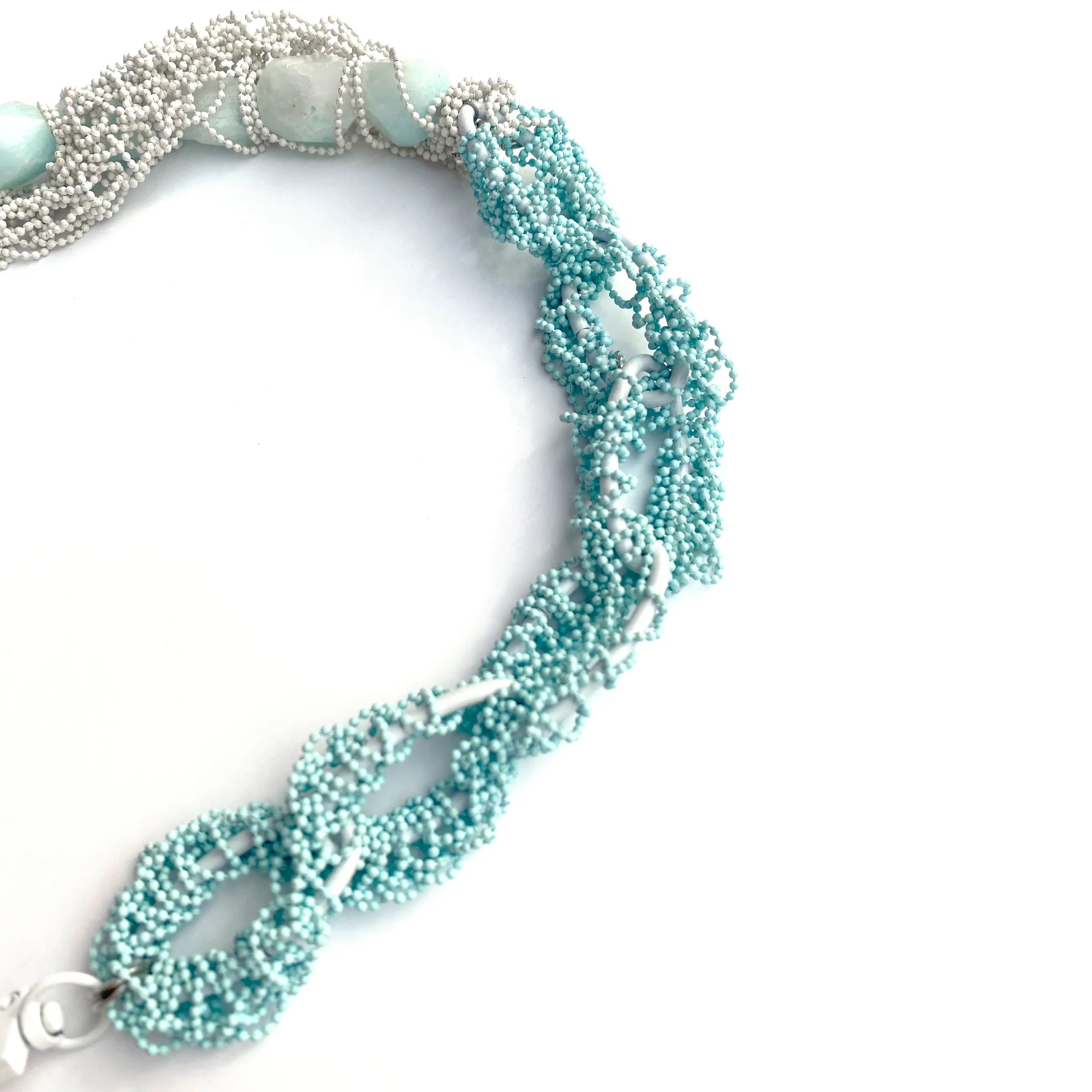 MPR x THE IMAGINARIUM: Aqua White Chrysoprase Chain Links Necklace