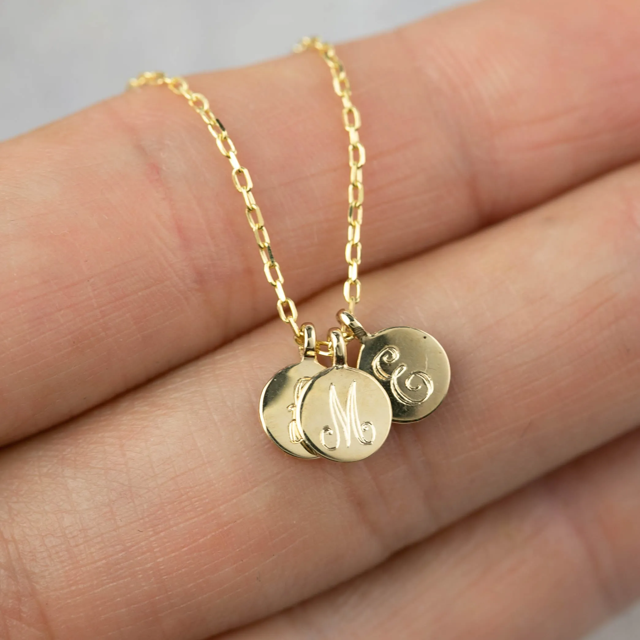 Multi-Initial 6mm Disc Necklace (Engraving Option)