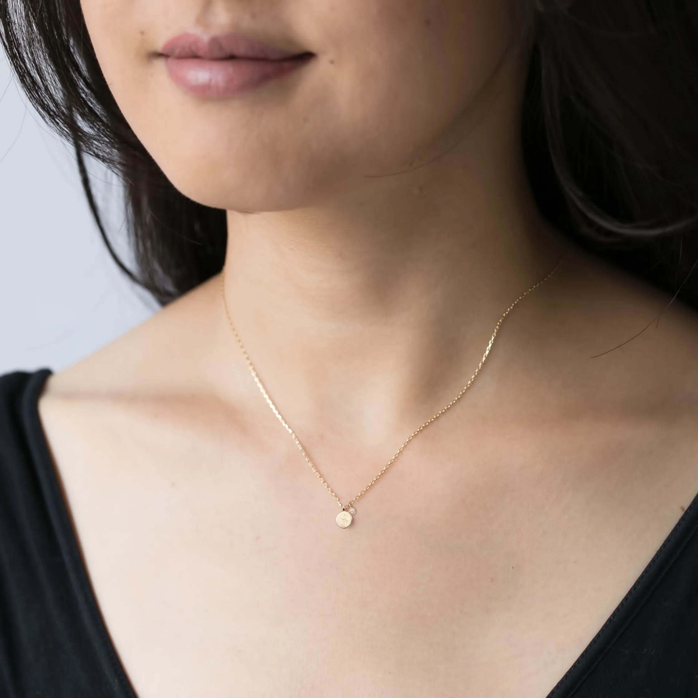 Multi-Initial 6mm Disc Necklace (Engraving Option)