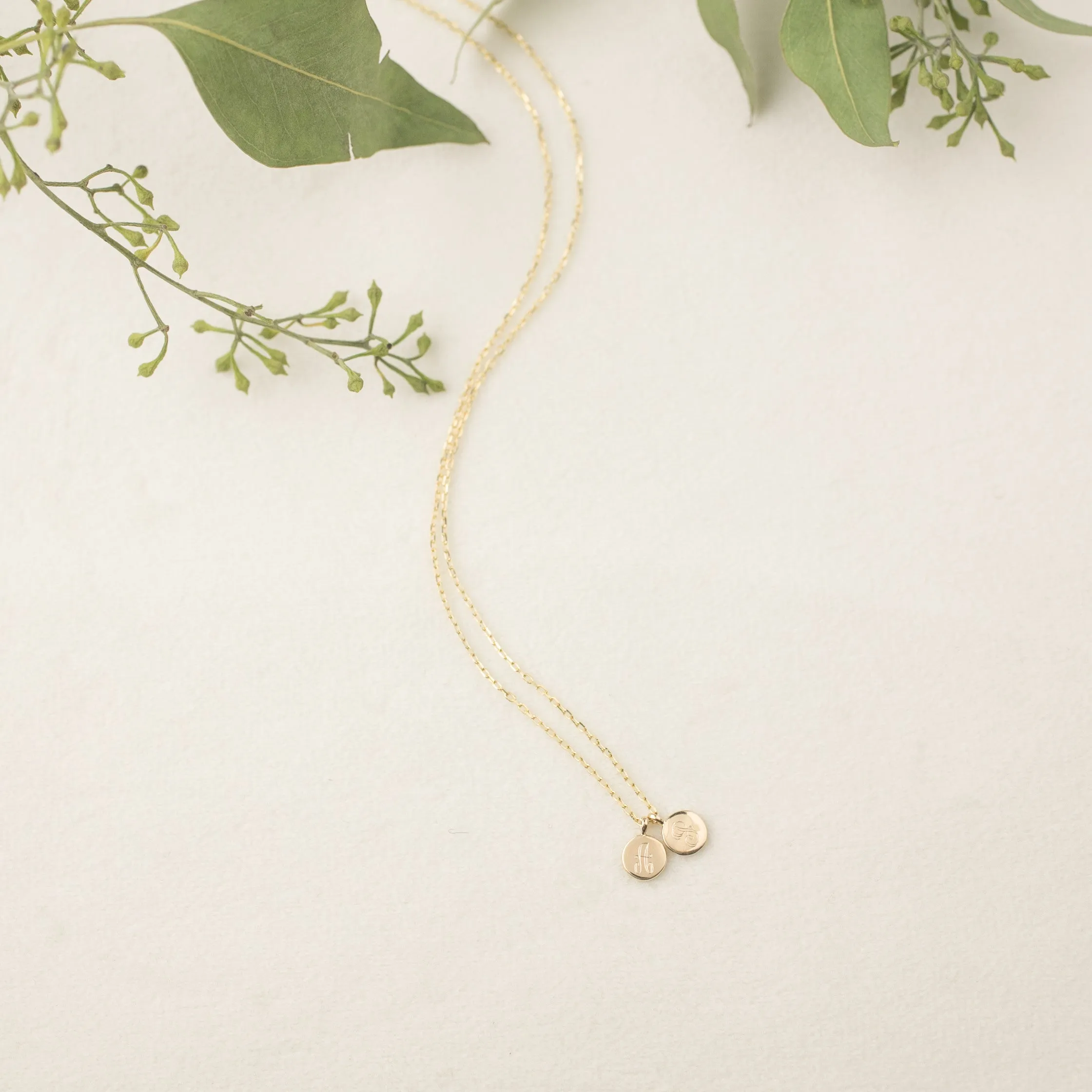 Multi-Initial 6mm Disc Necklace (Engraving Option)
