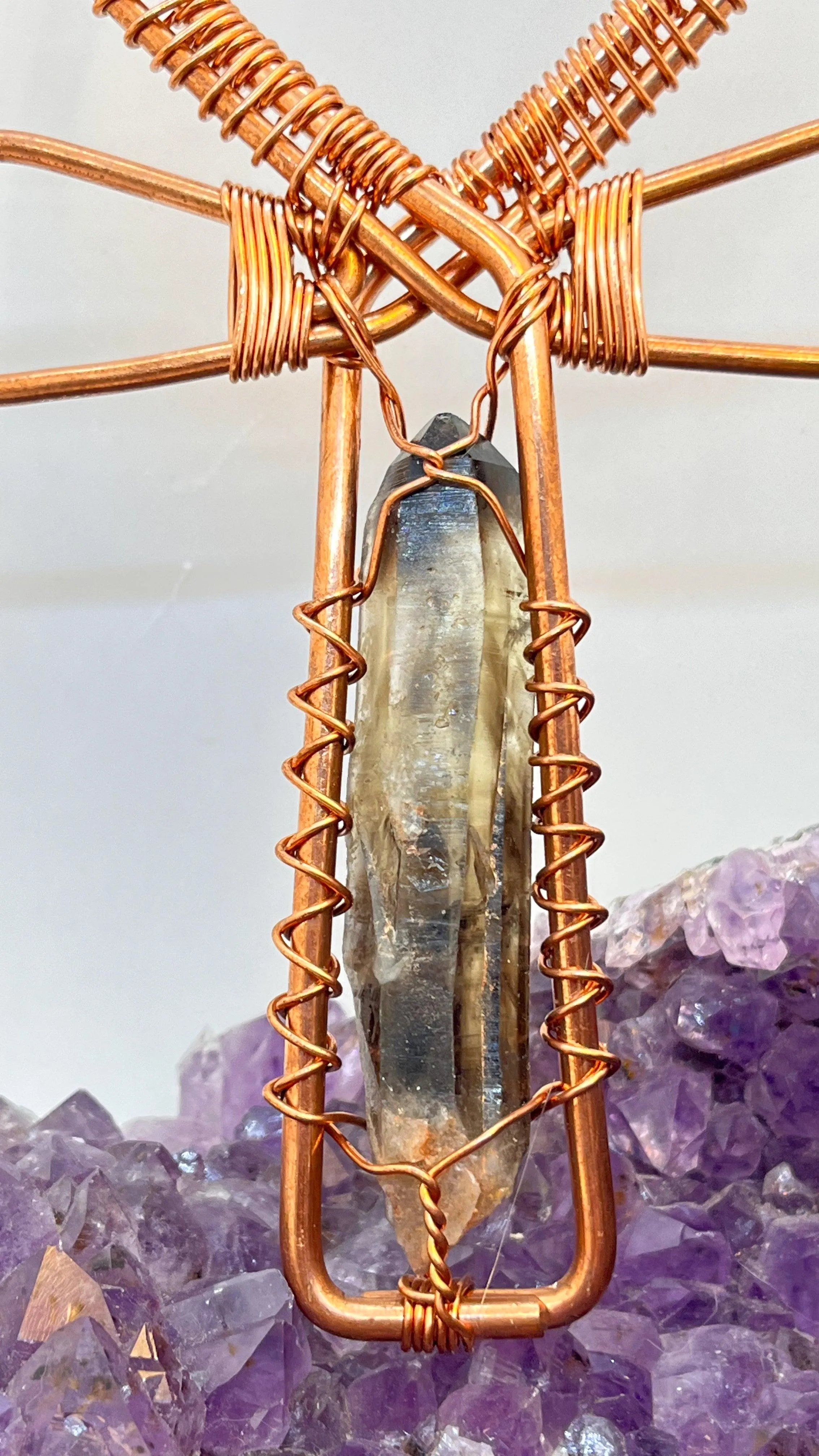 Namibian Smoky Citrine Handheld Ankh