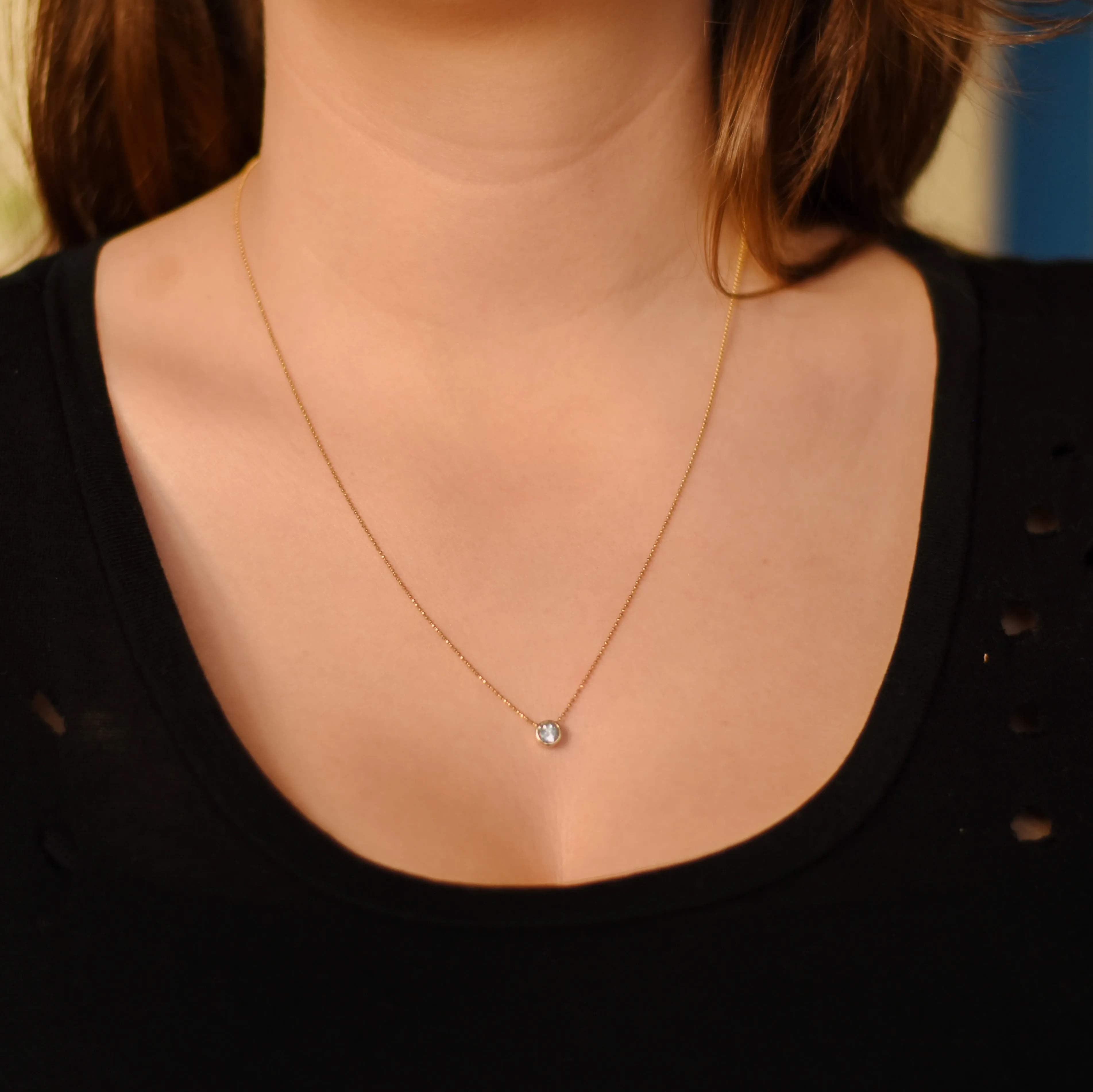 NG4741A-1 Dainty Topaz gold necklace
