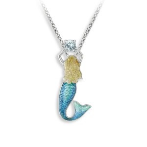 Nicole Barr Blue Topaz Mermaid Necklace