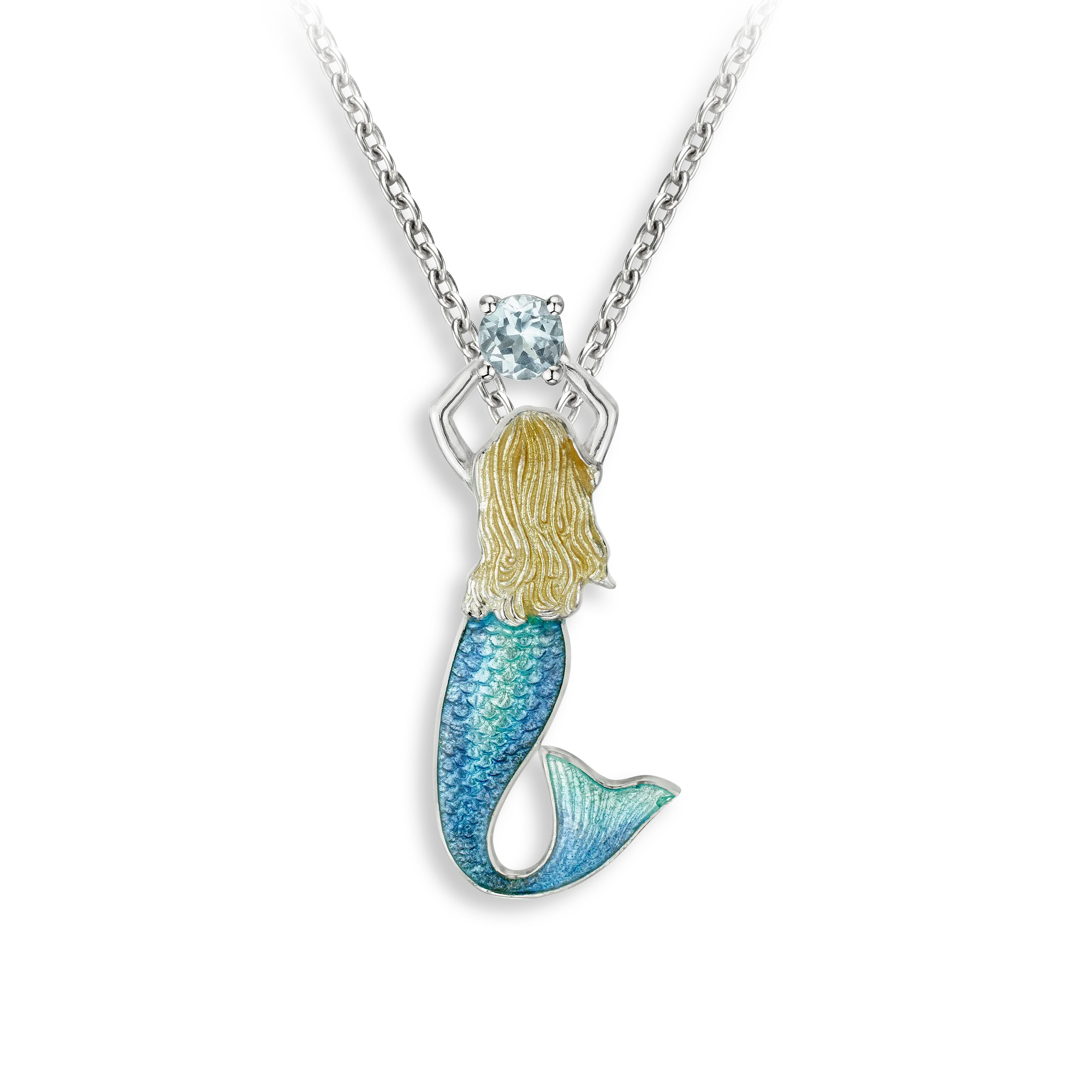Nicole Barr Blue Topaz Mermaid Necklace