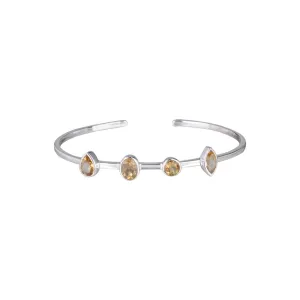 November Birthstone Citrine Cuff, Sterling Silver