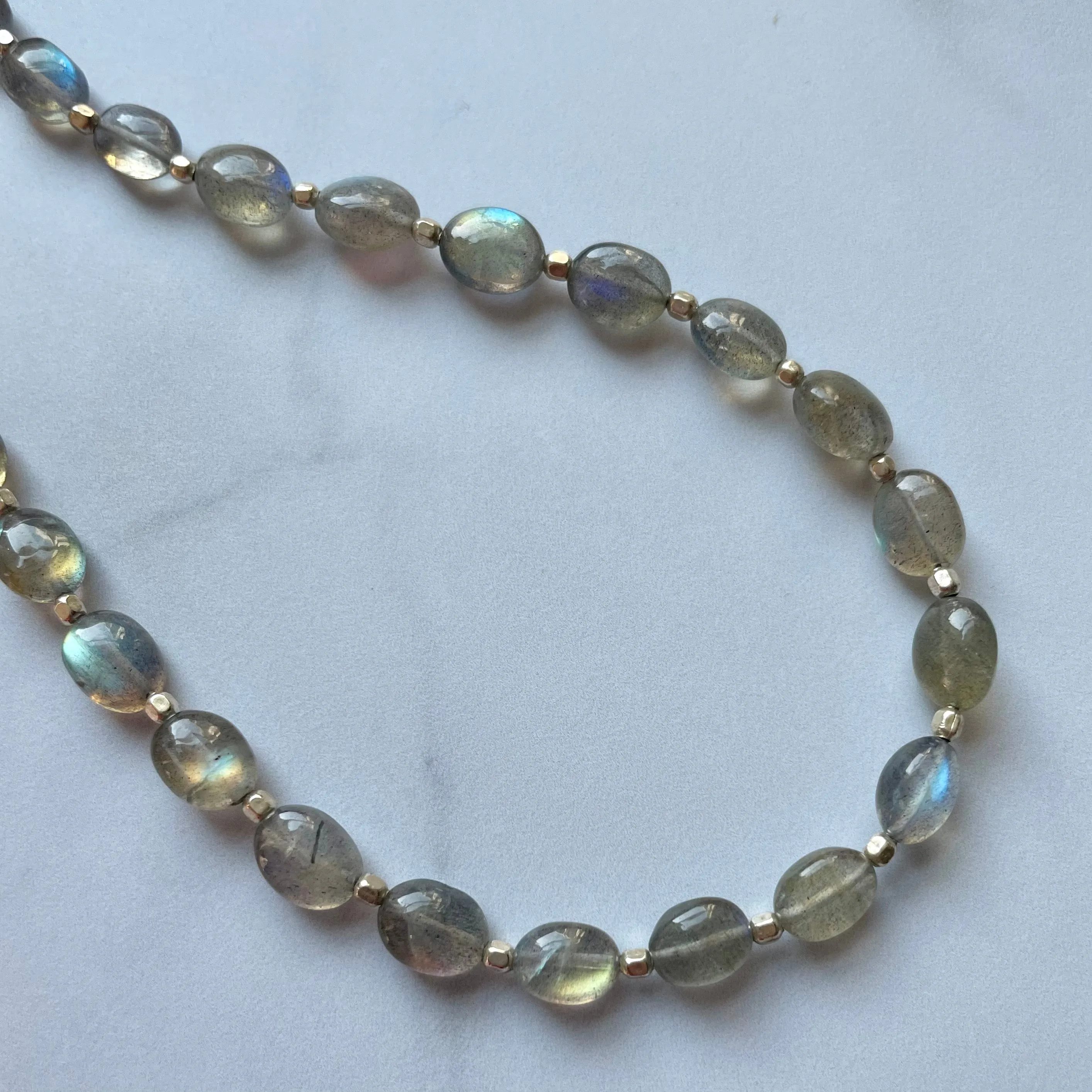 Oval Beaded Labradorite Necklace