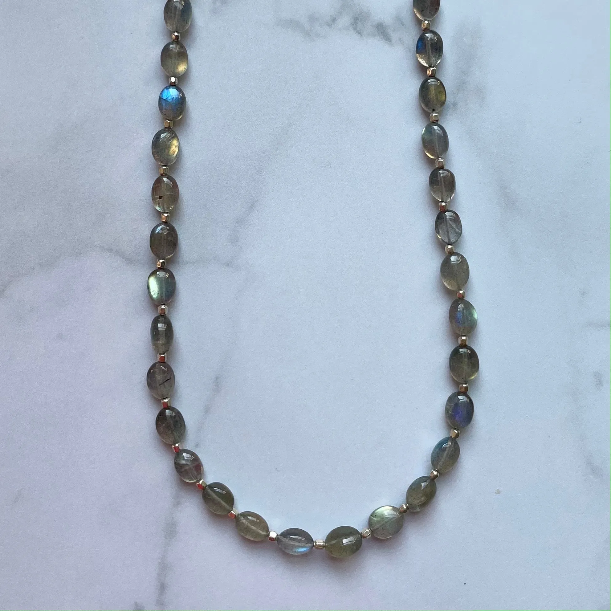 Oval Beaded Labradorite Necklace