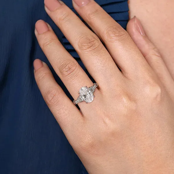 Oval Cut Five Stone Diamond Engagement Ring Mounting
