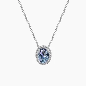Oval halo Alexandrite Necklace - Irosk
