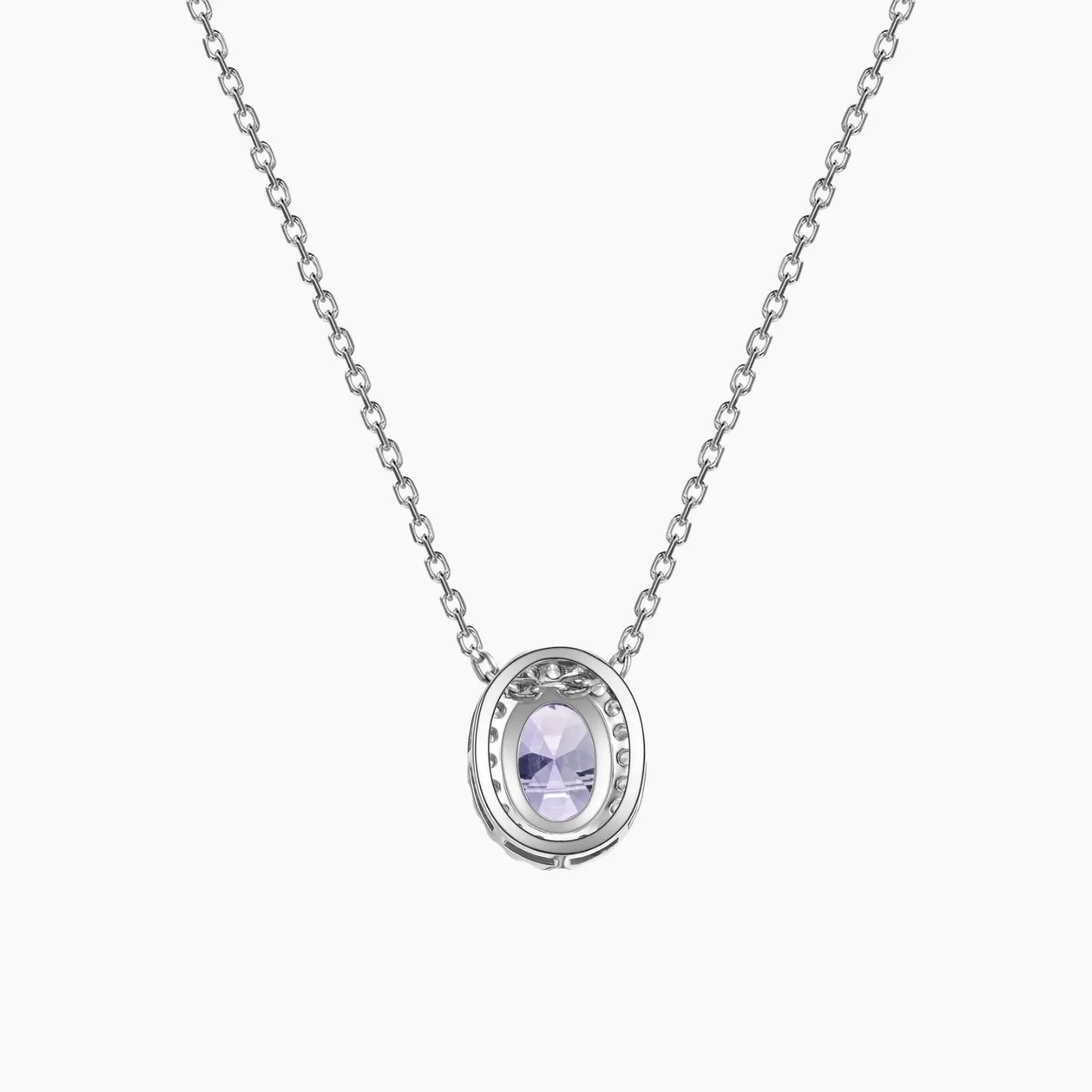 Oval halo Alexandrite Necklace - Irosk