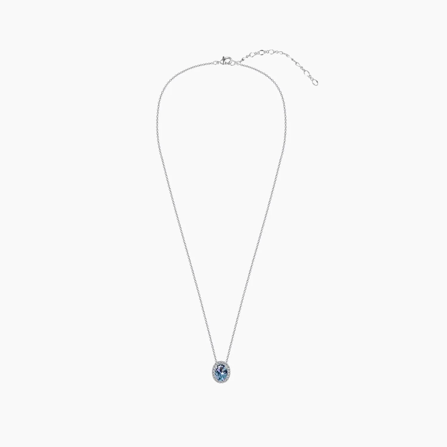 Oval halo Alexandrite Necklace - Irosk