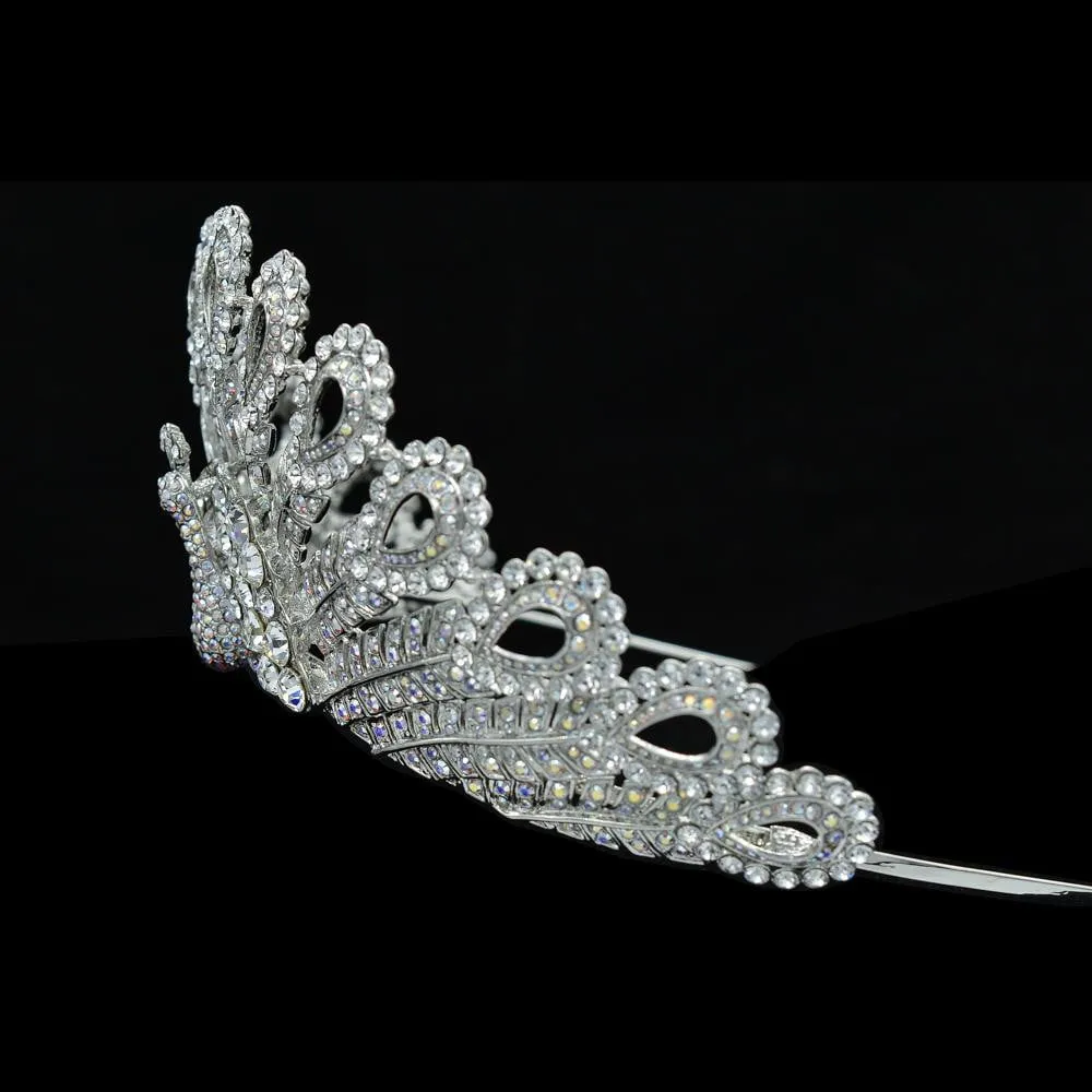 Peacock Design crystals wedding  bridal royal tiara diadem crown SH8557