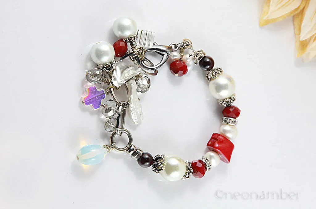 Pearl & Red Colar Charm