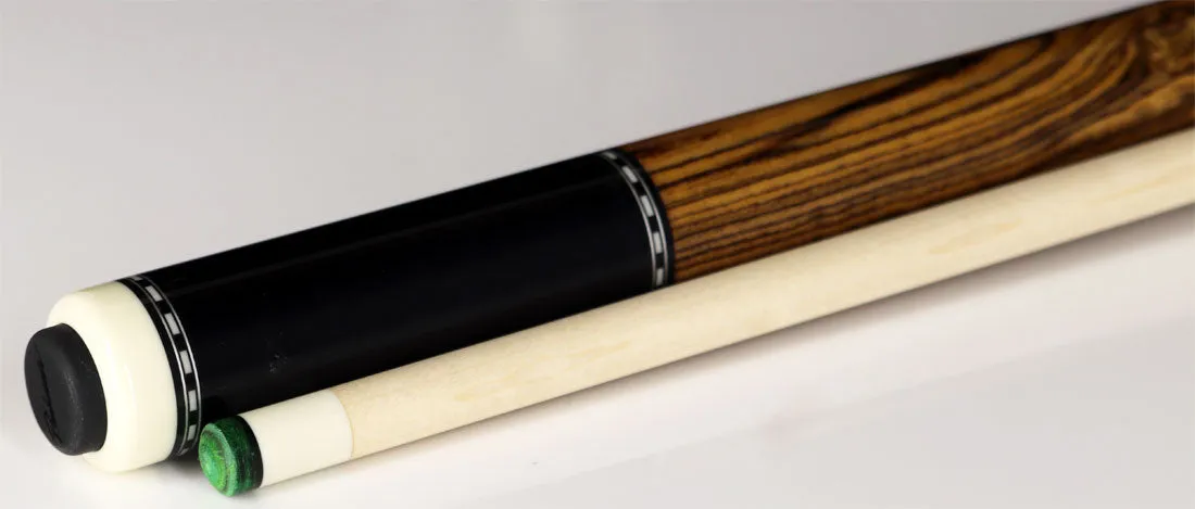 Pechauer Pro Series Ebony Stained Maple with Bocote Wrapless Pool Cue - P05N