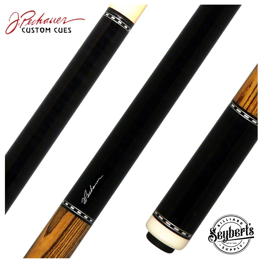 Pechauer Pro Series Ebony Stained Maple with Bocote Wrapless Pool Cue - P05N