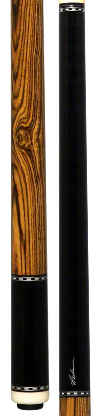 Pechauer Pro Series Ebony Stained Maple with Bocote Wrapless Pool Cue - P05N