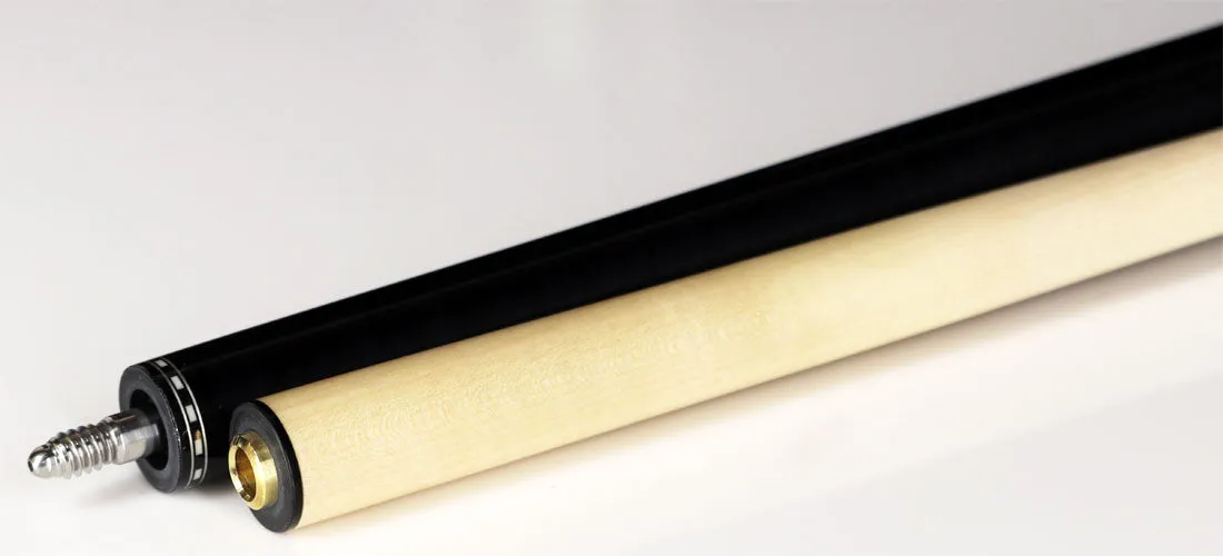 Pechauer Pro Series Ebony Stained Maple with Bocote Wrapless Pool Cue - P05N