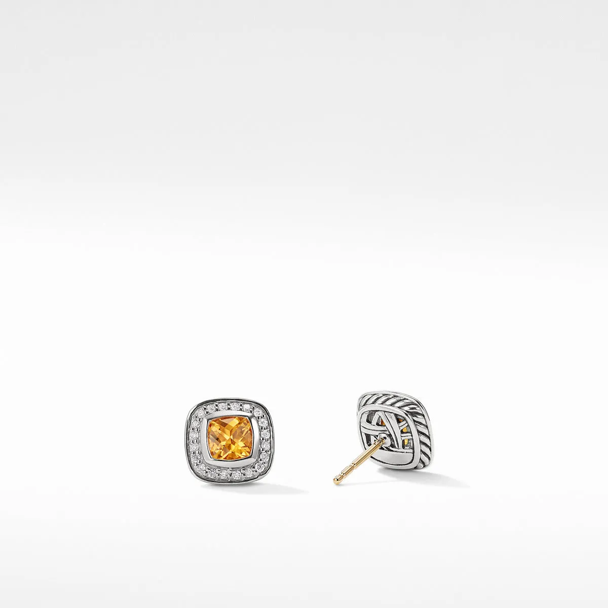Petite Albion Earrings with Citrine and Diamonds