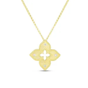 Petite Venetian Princess Satin Flower Diamond Pendant