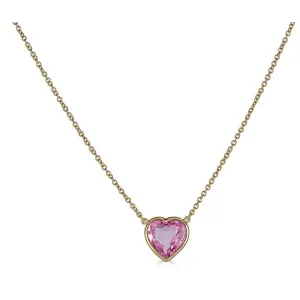 Pink Tourmaline Heart Necklace