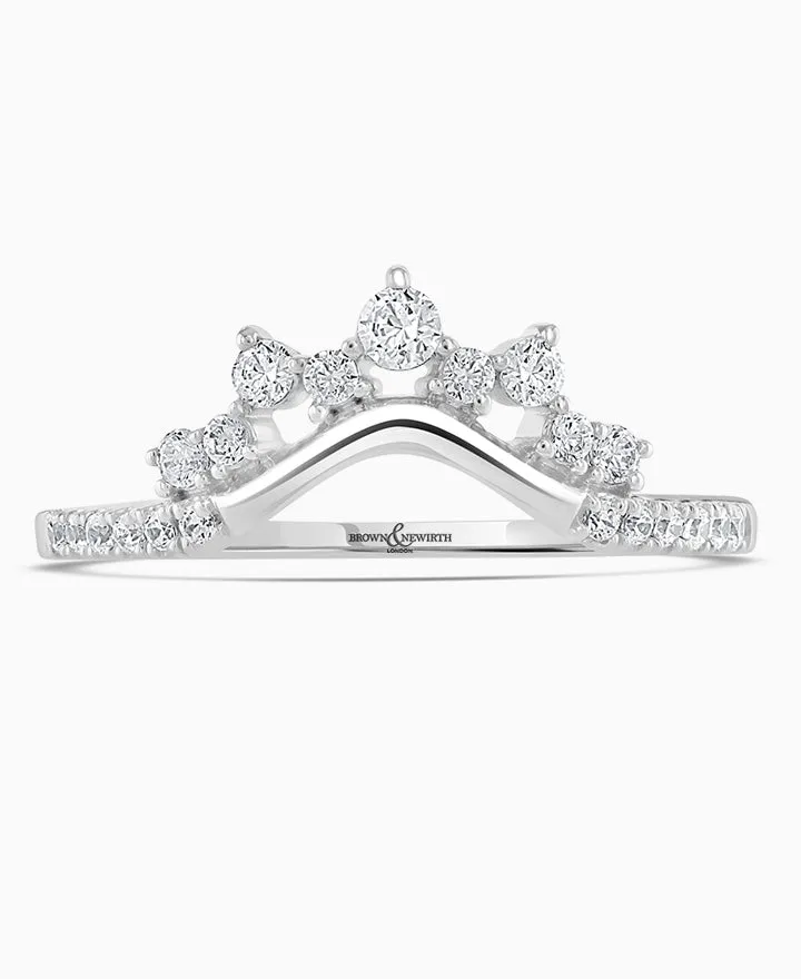 Platinum Shaped Tiara Diamond Wedding Ring - 0.25ct