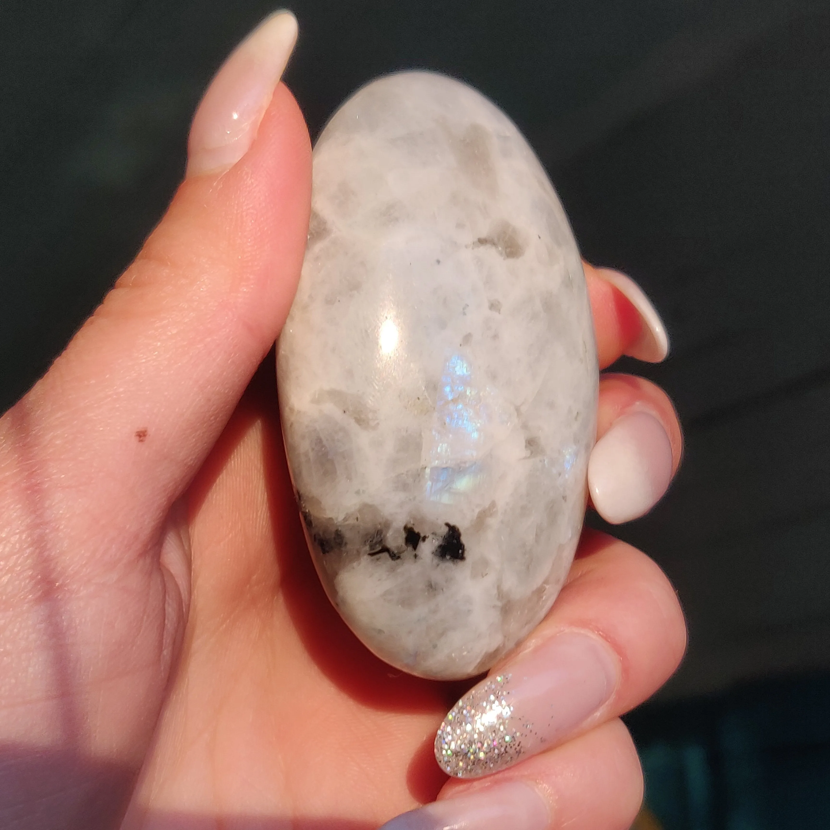 Rainbow Moonstone Palm Stone (#10)
