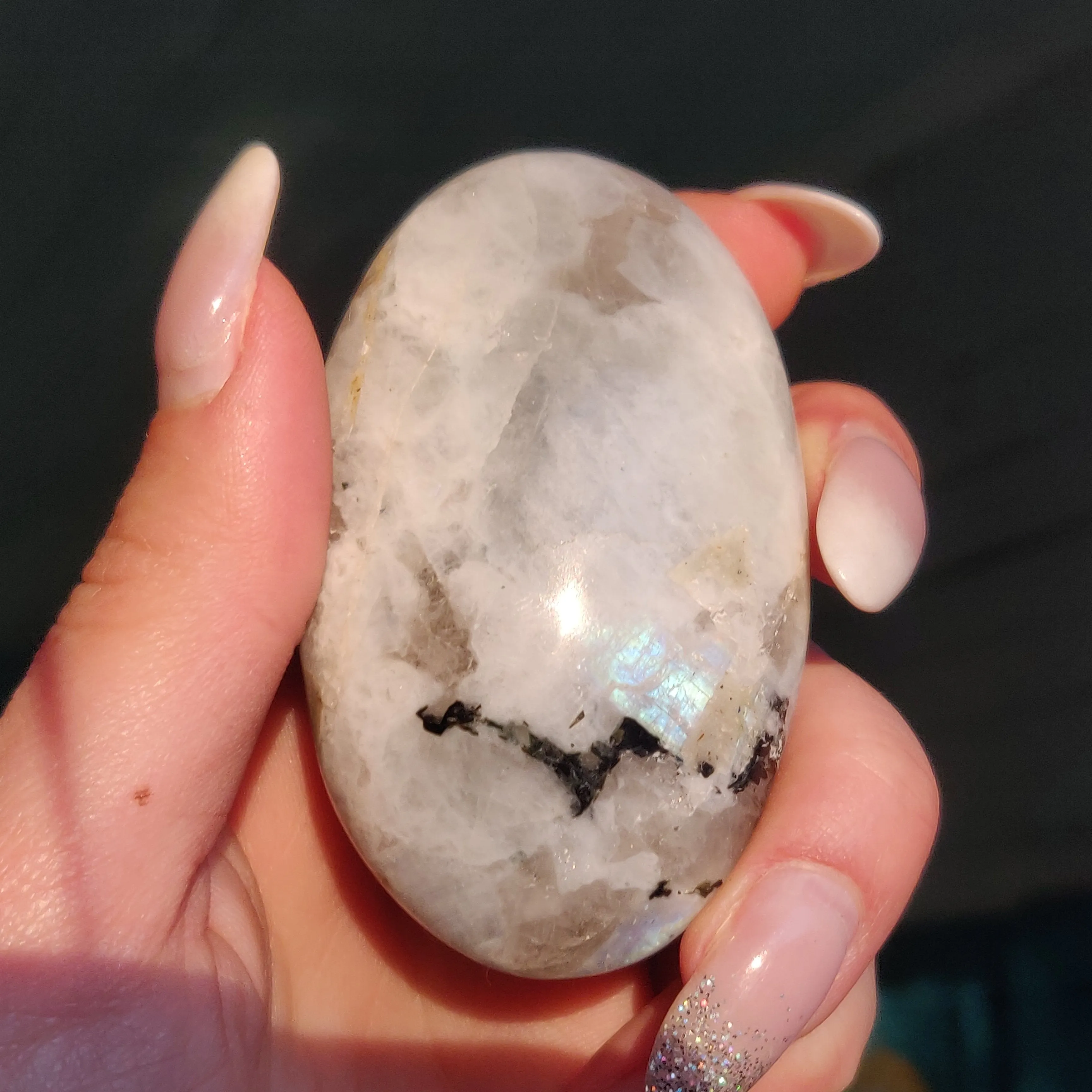 Rainbow Moonstone Palm Stone (#10)