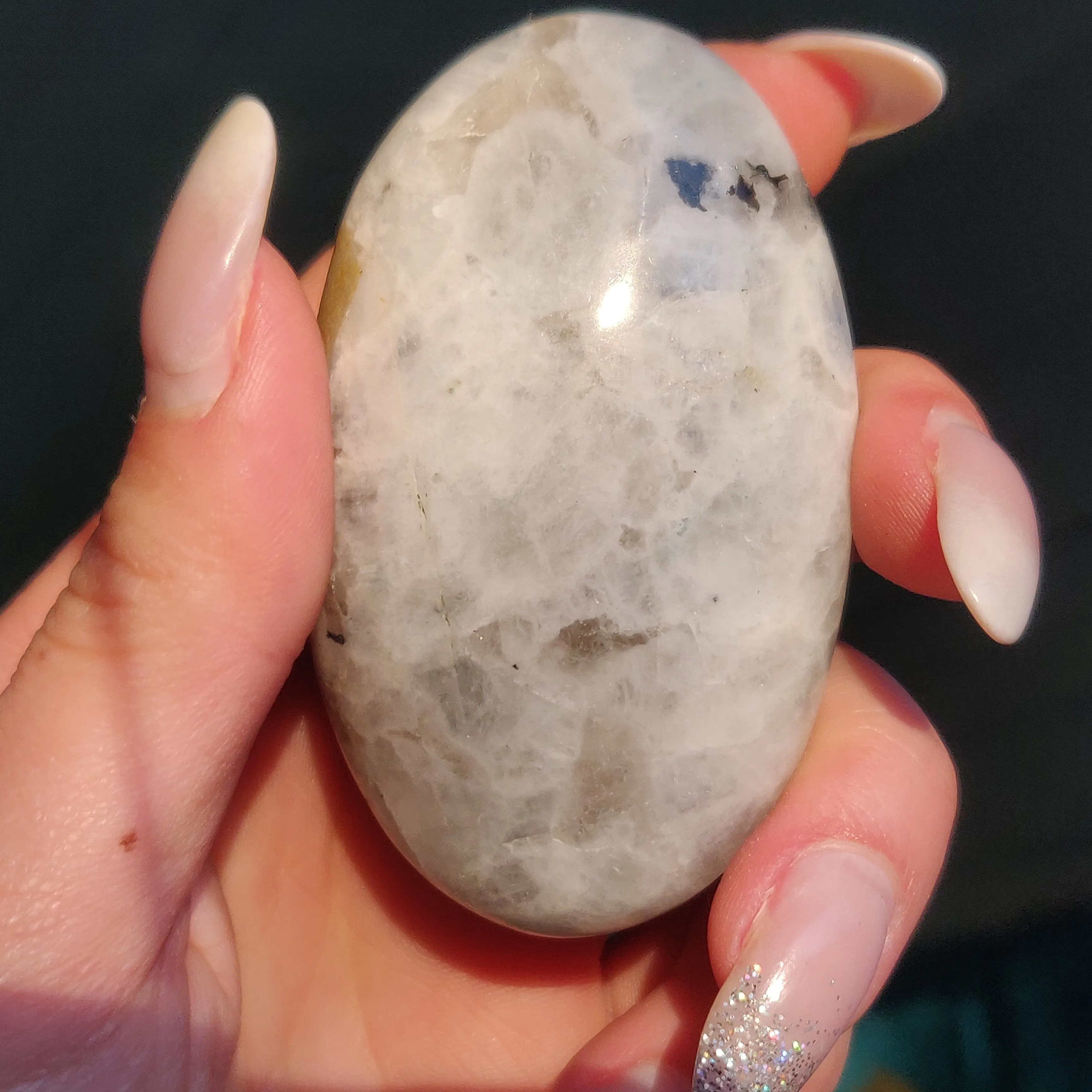 Rainbow Moonstone Palm Stone (#10)