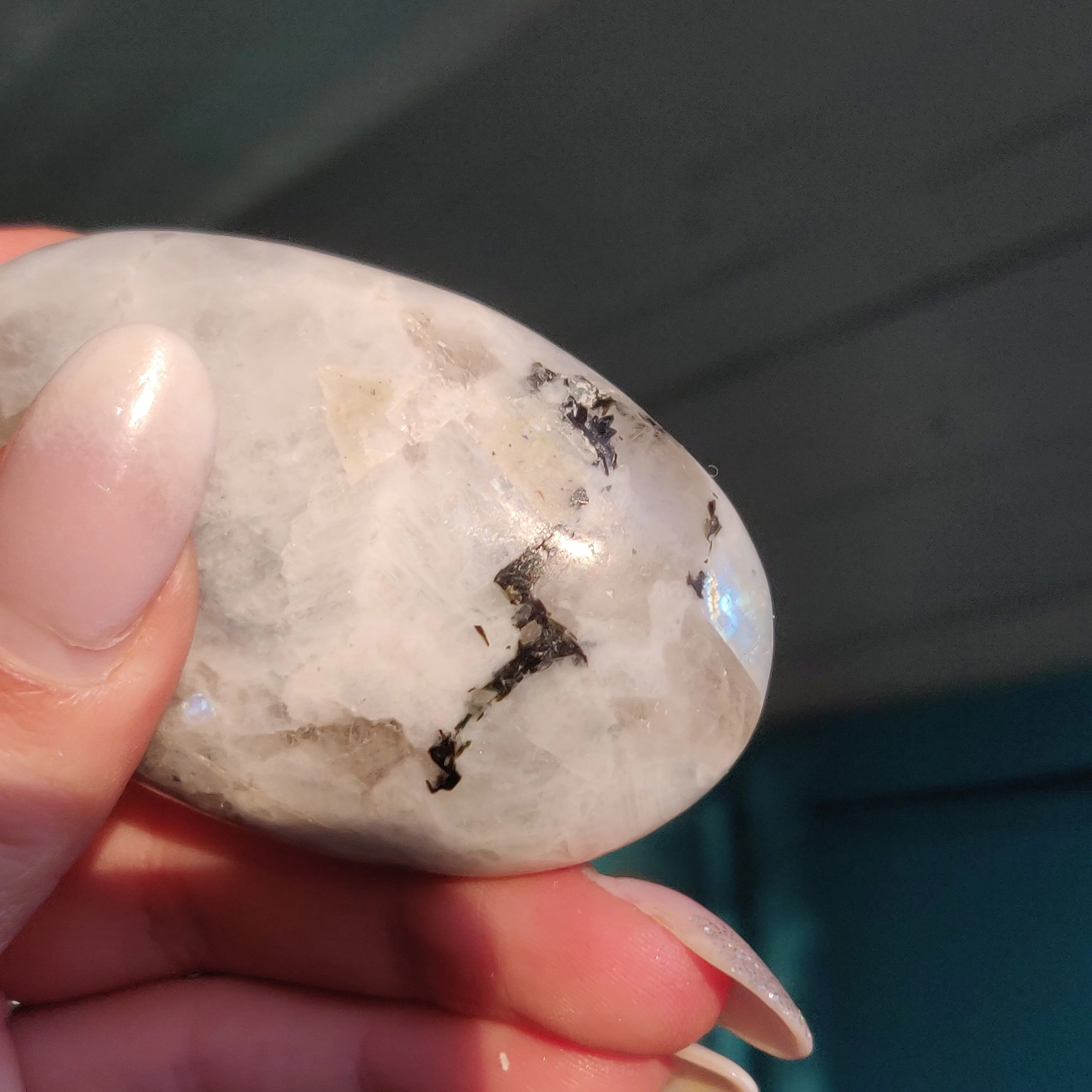 Rainbow Moonstone Palm Stone (#10)