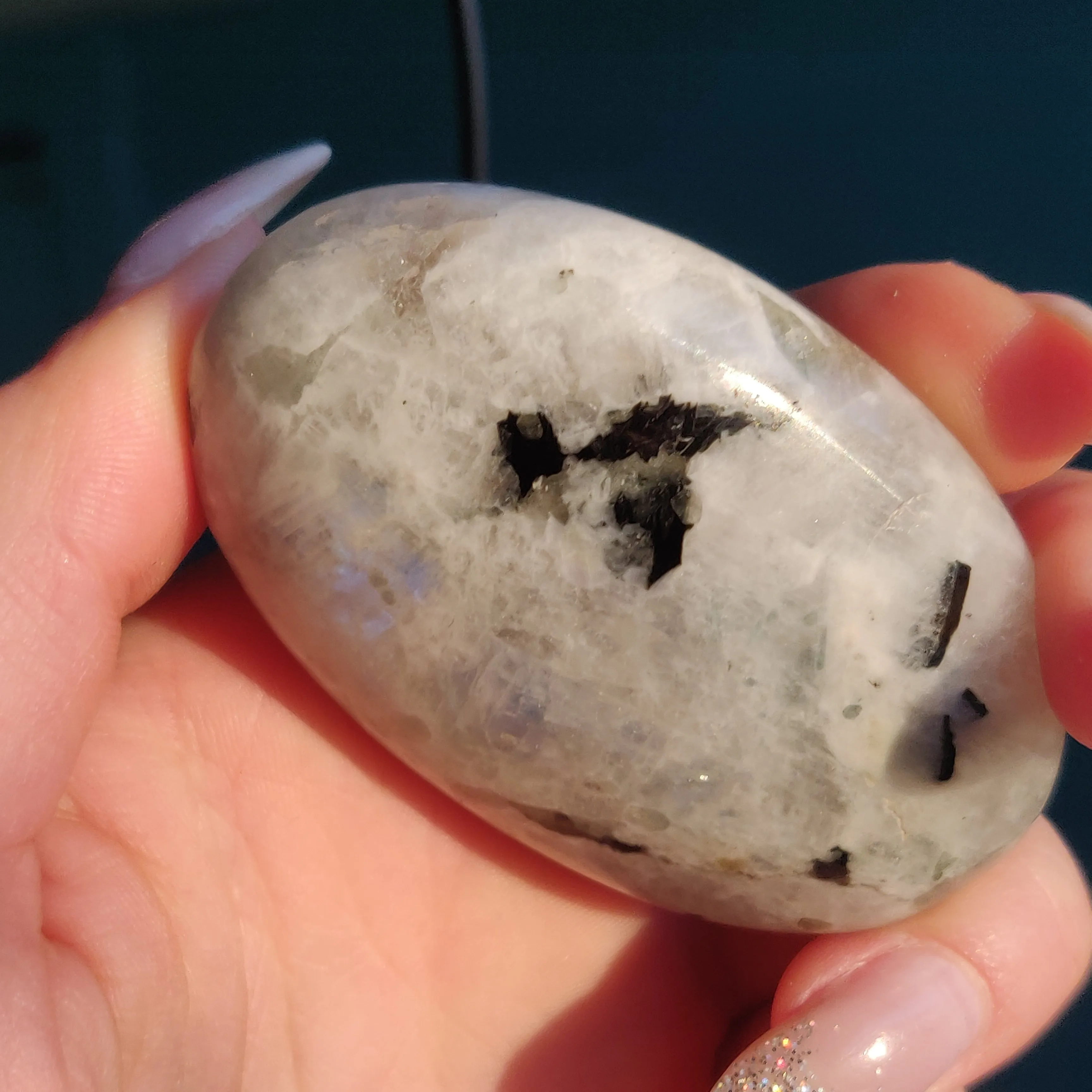 Rainbow Moonstone Palm Stone (#14)