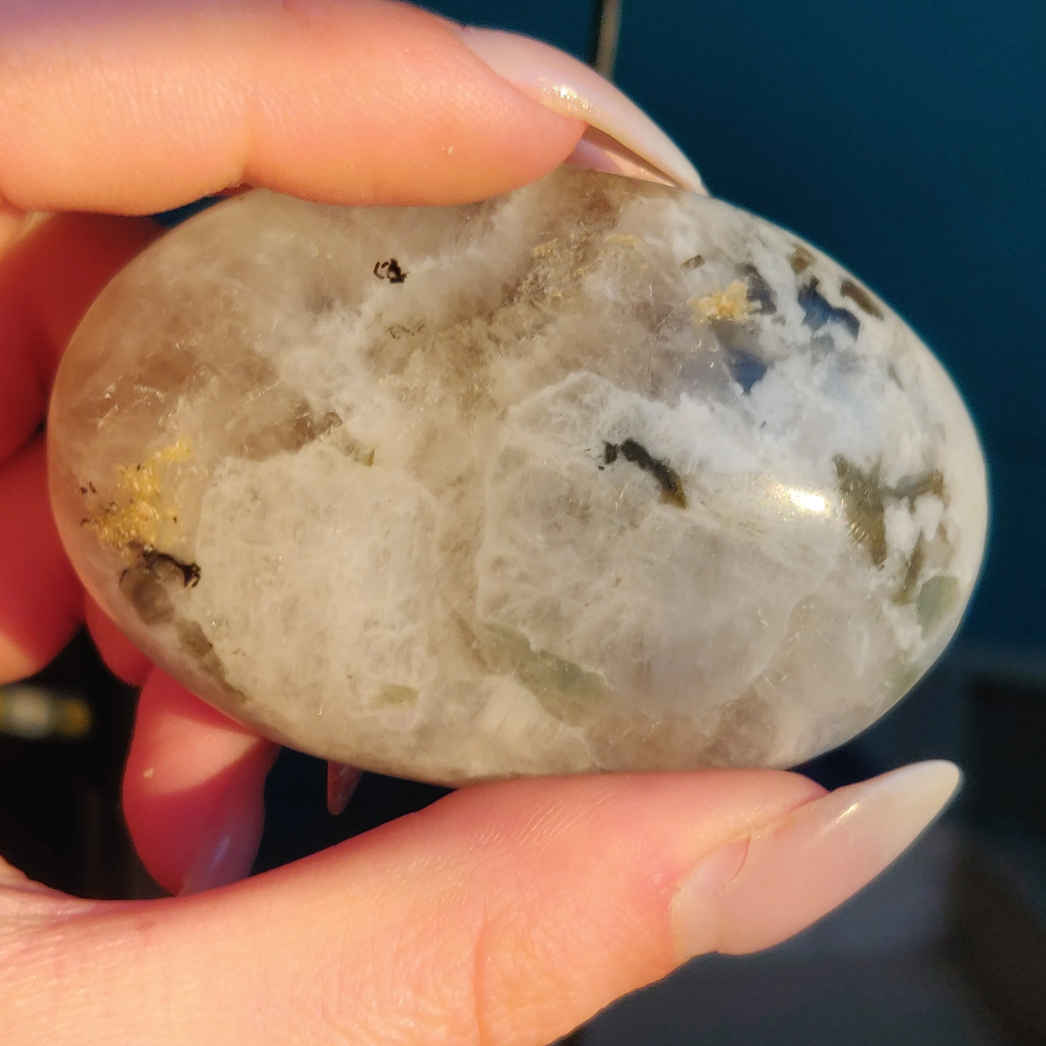 Rainbow Moonstone Palm Stone (#14)