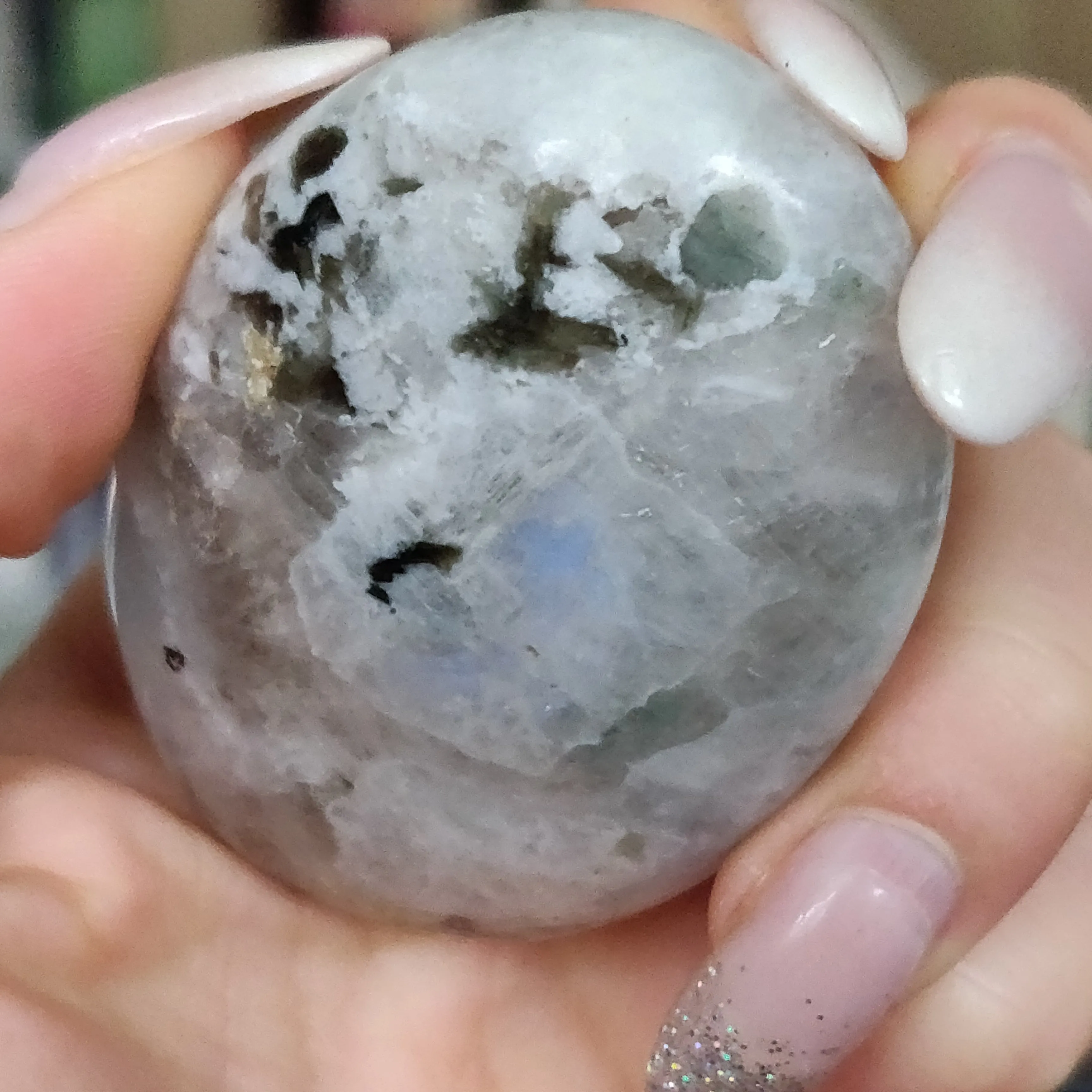 Rainbow Moonstone Palm Stone (#14)