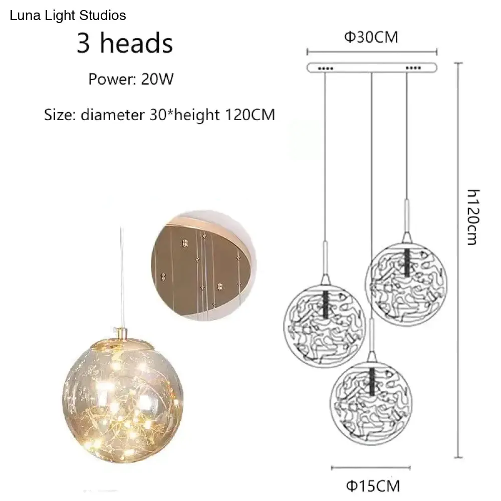 Raloo  - Modern Led Glass Ball  Chandelier