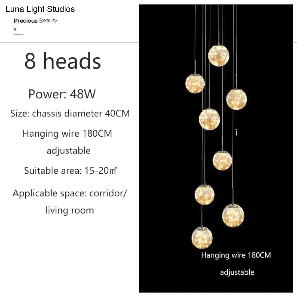 Raloo  - Modern Led Glass Ball  Chandelier
