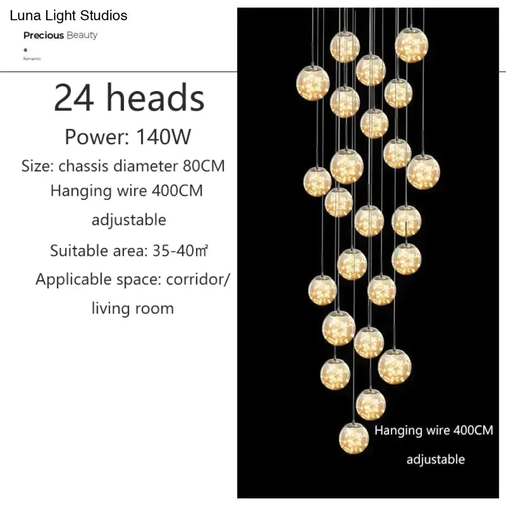 Raloo  - Modern Led Glass Ball  Chandelier