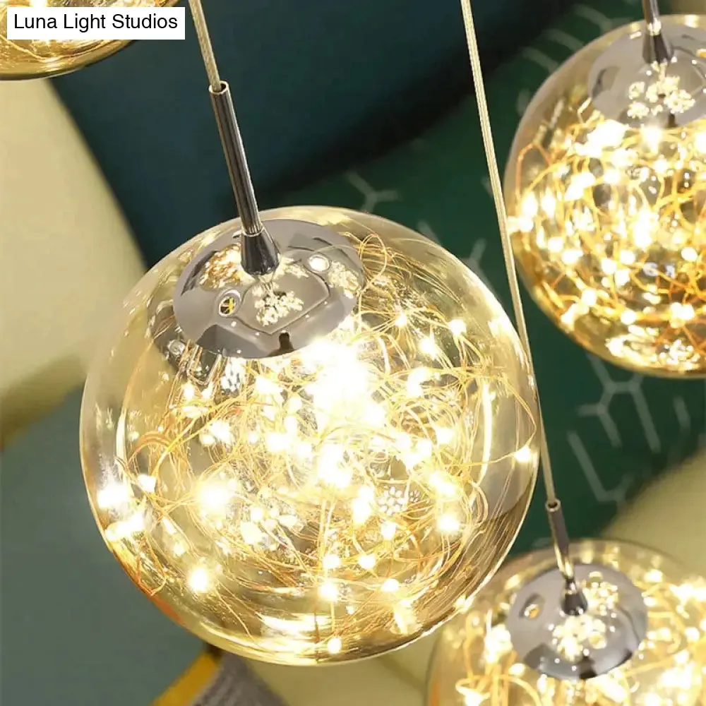 Raloo  - Modern Led Glass Ball  Chandelier