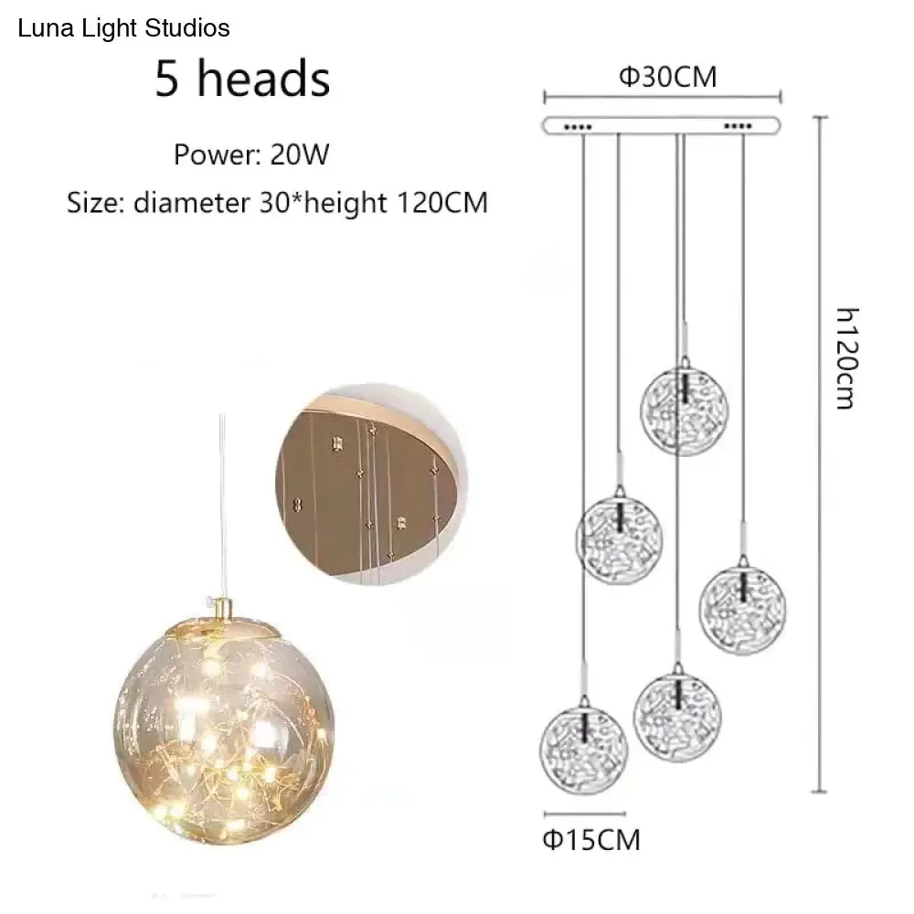 Raloo  - Modern Led Glass Ball  Chandelier