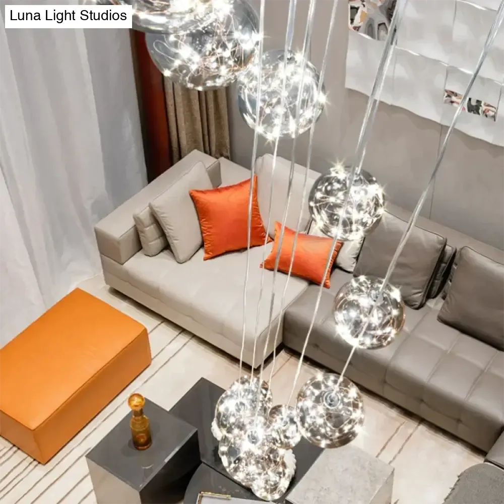 Raloo  - Modern Led Glass Ball  Chandelier