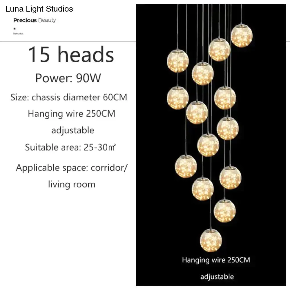 Raloo  - Modern Led Glass Ball  Chandelier