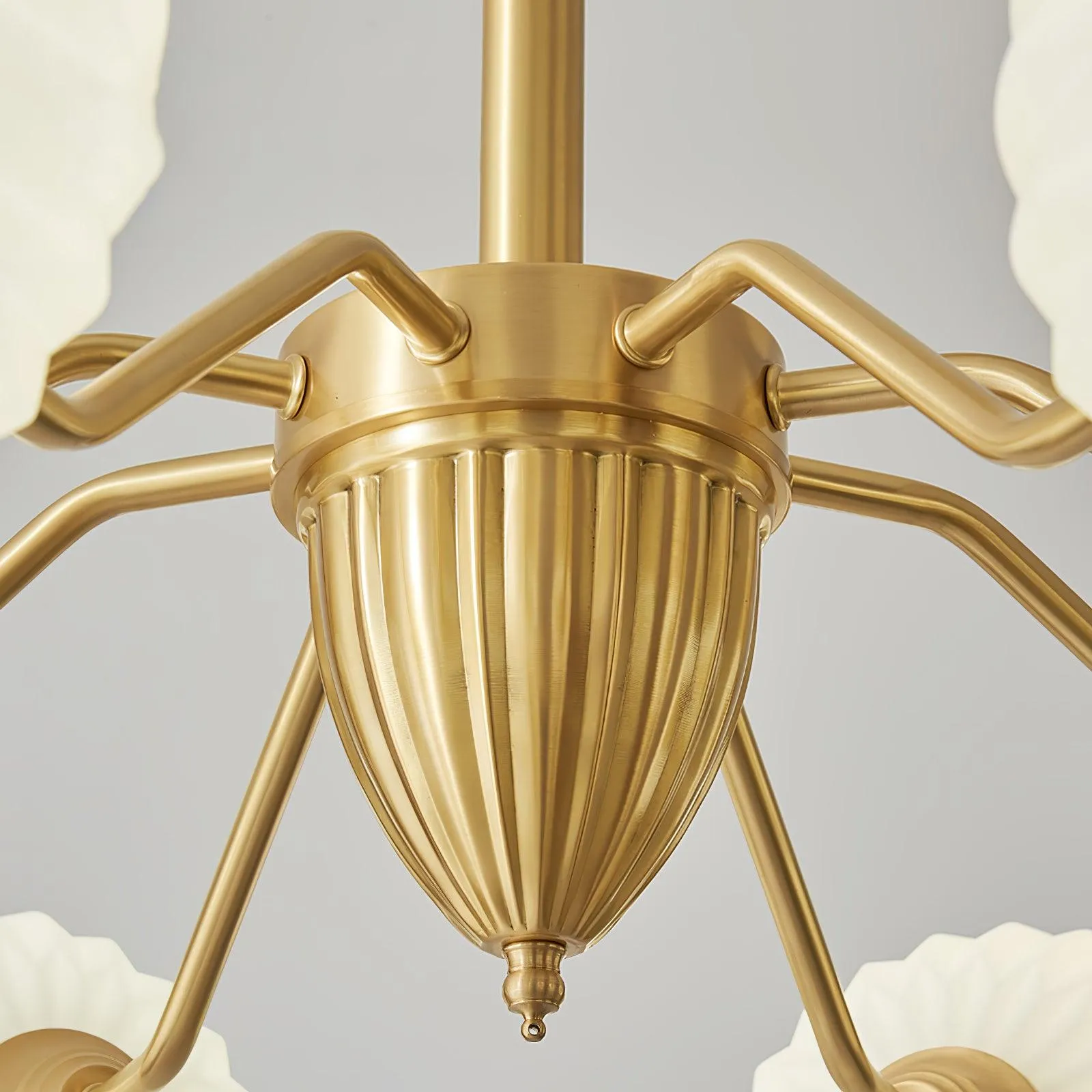 Ribbed Glass Ball Chandelier