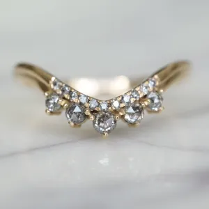 Rose Cut Diamond Wedding Band, Margot Setting,  14K Yellow Gold