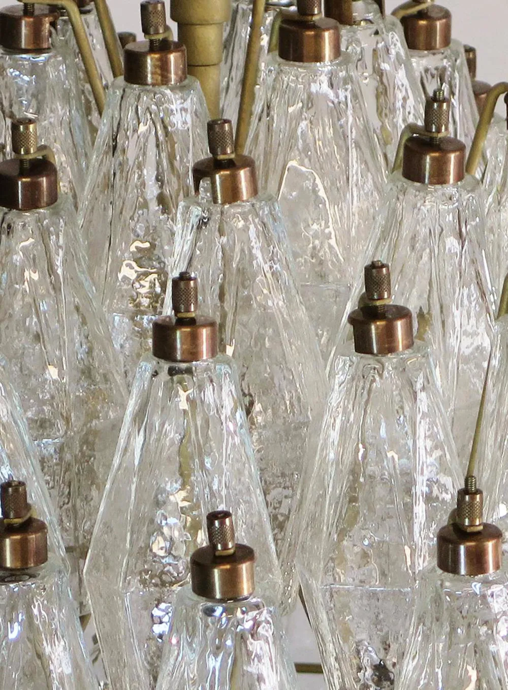 Round Murano Faceted Transparent Chandelier