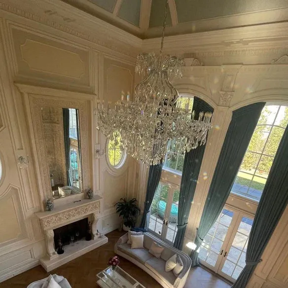Rylight 49-Light Classic Candle Crystal Chandelier